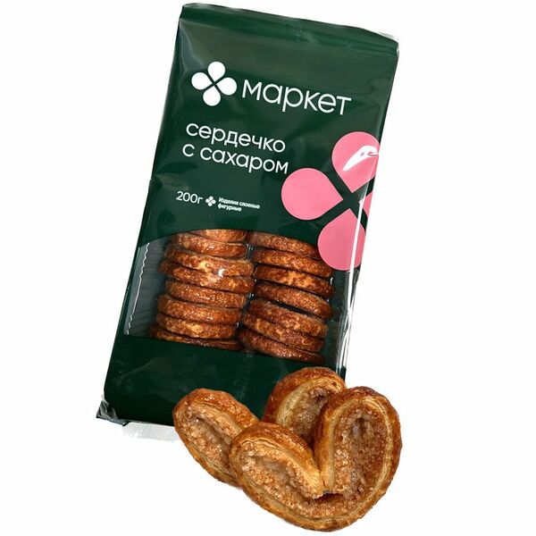 Слоёное Сердечко с сахаром Маркет, 200г