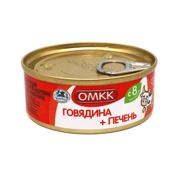 Консерва мясная ОМКК Говядина+печень 100г ж/б ДП
