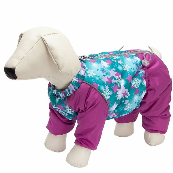Комбинезон для собак Снежинка 35 XL фиолетовый (девочка)