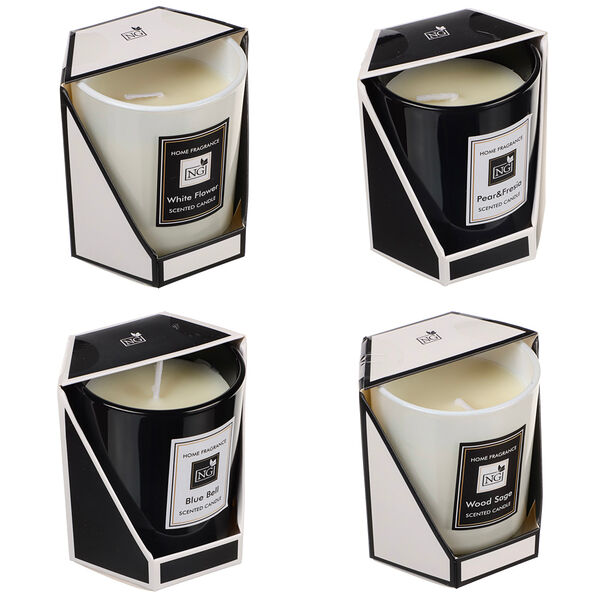 Свеча ароматизированная New Galaxy home 140 гр. wood sage, white flower, bluebell, pear, 1 шт., аромат в ассортименте