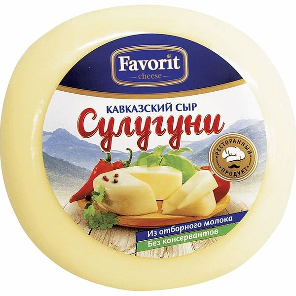 Сыр рассольный Favorit Cheese сулугуни мягкий 45%