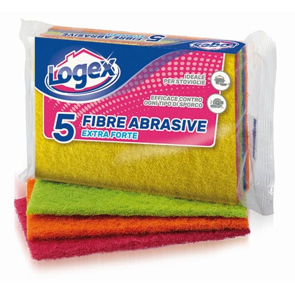 Салфетка хозяйственная Logex абразивная 10x15см 5шт., Италия