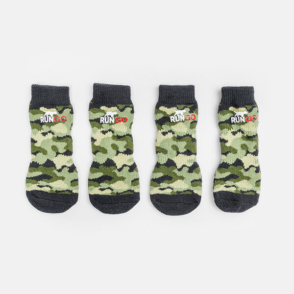 Носки удлиненные для собак, L, зеленый камуфляж