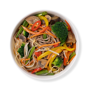 

Лапша гречневая с миксом овощей в азиатском стиле вес