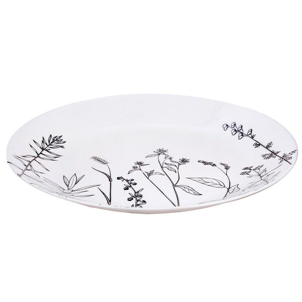 Тарелка обеденная Домовой Травинки, 25.4х2 см, опаловое стекло