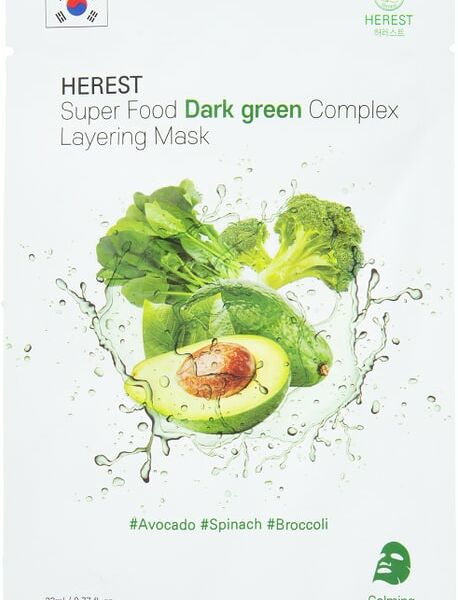 Маска для лица Herest Super Food Darkgreen Complex Layering Mask Успокаивающий комплекс 23мл