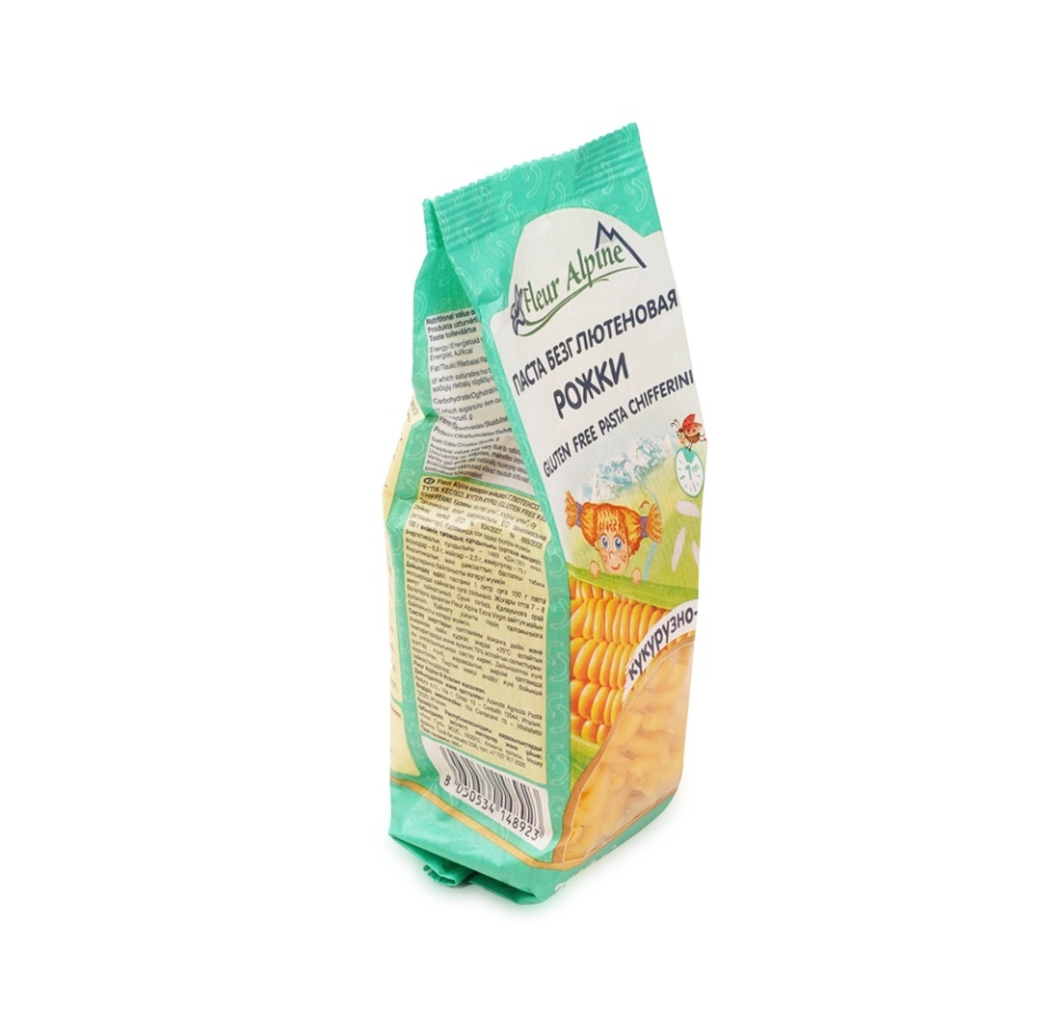 

Макаронные изделия кукурузно-рисовые Рожки Fleur Alpine безглютеновые 250 г