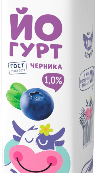 Йогурт питьевой Тёлушка черника 1%