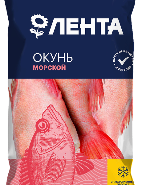 Окунь морской замороженный ЛЕНТА потрошеный без головы