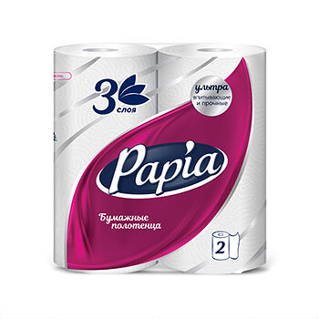 Бумажные полотенца Papia Ультра 2 рулона 3 слоя