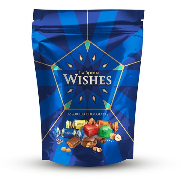 Набор шоколадных конфет Wishes Ассорти из молочного, темного и белого шоколада с начинкой