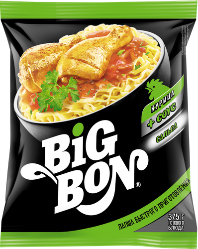 

Лапша BigBon Курица с соусом сальса 75 г