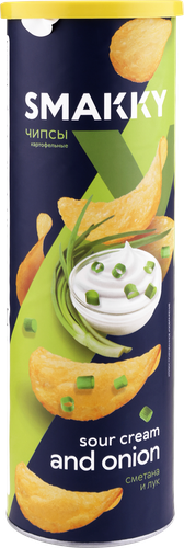 

Чипсы картофельные Smakky со вкусом сметаны и лука, 110 г