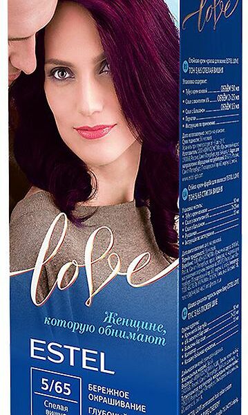Стойкая крем-краска для волос Estel Love тон 5/65 Спелая вишня