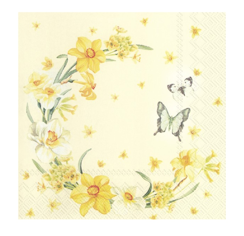 

Салфетки бумажные Ihr Feodora 33х33см, 3-слойные, кремовые упк 20шт Германия