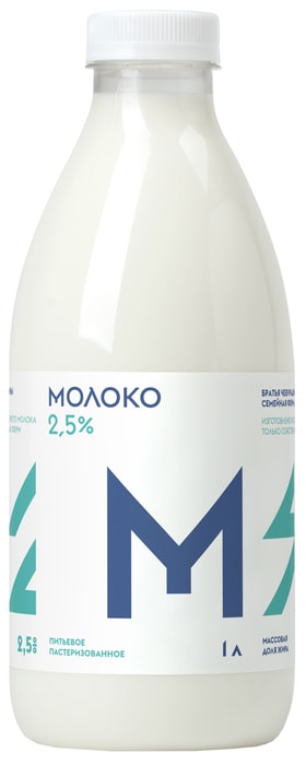 

Молоко пастеризованное Братья Чебурашкины цельное 2.5% 1 л