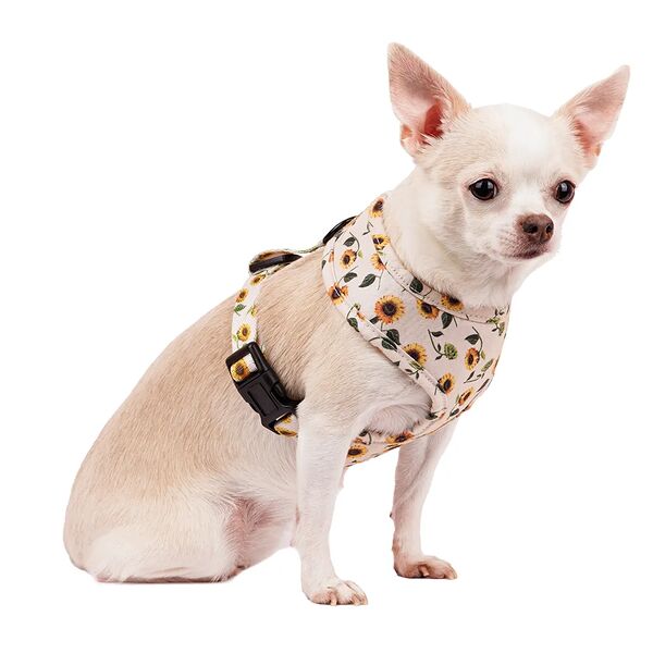 Шлейка Pure Sun для собак в цветочек белая M 35х40-52см