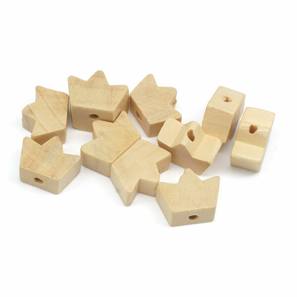 4AR2005 Бусины деревянные, неокрашенные, корона, 13,5*17 мм, 10шт/упак, Astra&Craft