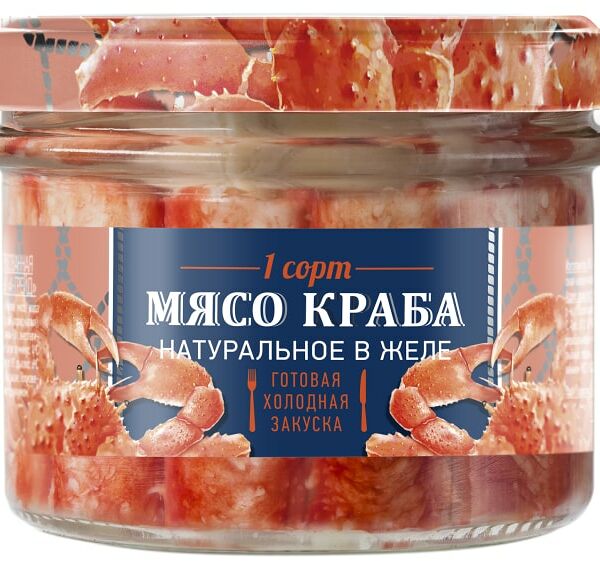 Мясо краба Путина натуральное в желе 200г