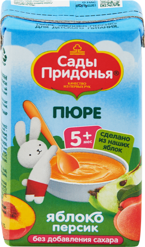 

Пюре Сады Придонья Яблоко-персик с 5 месяцев 125 г