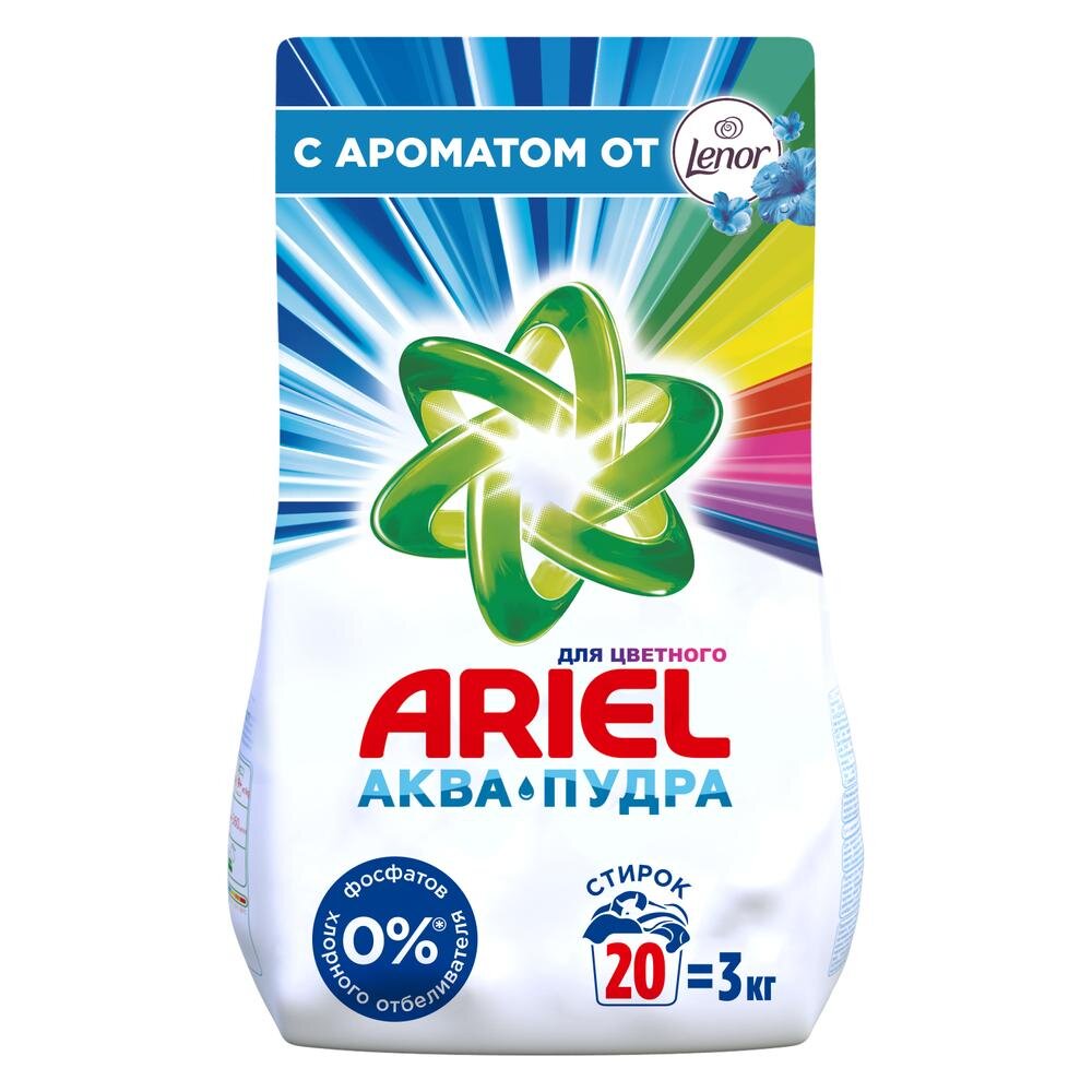 

Стиральный порошок Ariel 2 в 1 Ленор Эффект автомат для цветного 3000 г