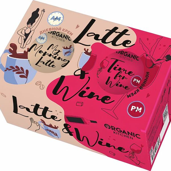 Набор подарочный Organic Kitchen Latte&Wine Крем дневной 100мл + Крем ночной для лица 100мл