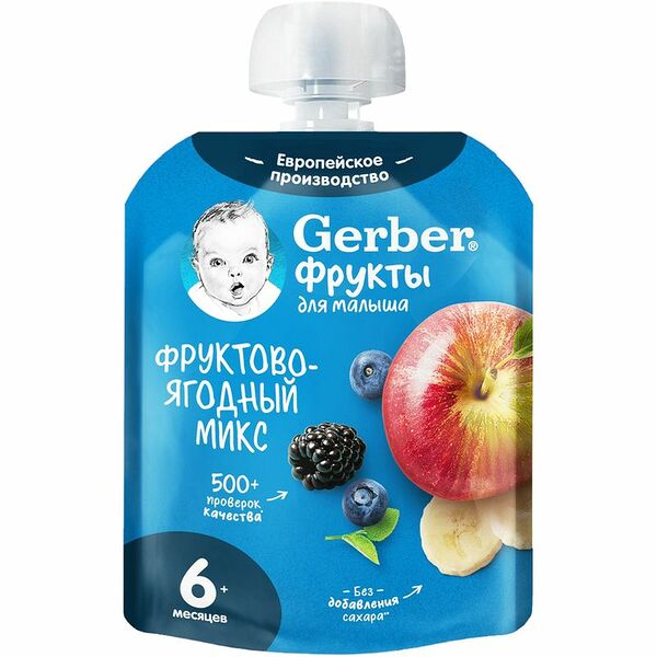Фруктовое пюре GERBER Фруктово-ягодный микс пауч