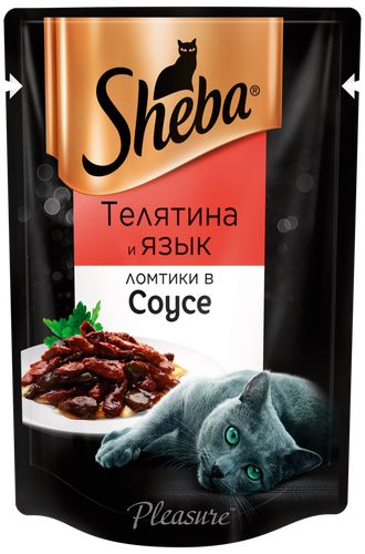 

Корм для кошек Sheba Pleasure Ломтики с телятиной и языком в соусе 85 г