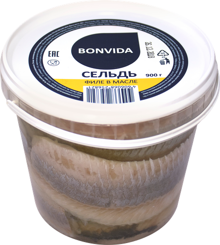 Сельдь Атлантическая слабосоленая BONVIDA филе в масле