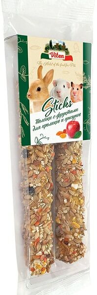 Лакомство для кроликов и грызунов Viten Палочки с фруктами 2шт*35г