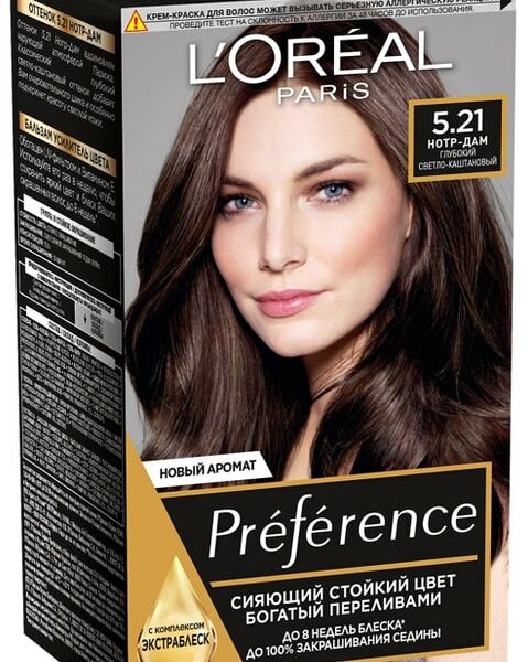 Краска для волос Loreal Paris recital Preference 5.21 Нотр-дам глубокий светло-каштановый