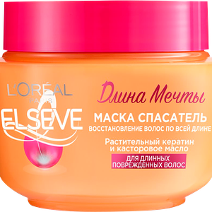 L'Oreal Paris Маска Спасатель "Elseve, Длина Мечты", для длинных поврежденных волос, с кератином, 300 мл