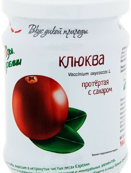 Клюква Ягоды Карелии протертая с сахаром 280г