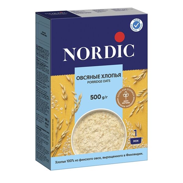 Хлопья Nordic Овсяные быстрого приготовления 500г