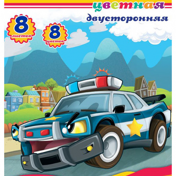 Цветная бумага Mazari двусторонняя, 8 листов 205x290