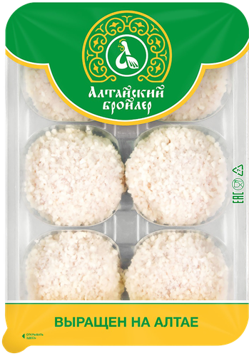 

Биточки Алтайский бройлер Оригинальные из мяса цыпленка-бройлера охлажденные 450 г