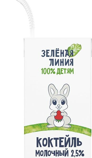 Коктейль молочный Зеленая линия с клубникой с 12 месяцев 205г