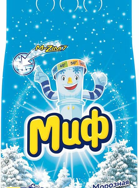 Порошок стиральный Миф 3в1 Морозная свежесть автомат, 2кг
