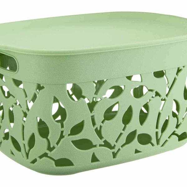 Корзина для хранения Idea Флора мята с крышкой, 12 л