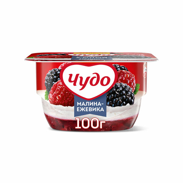 Творог взбитый Чудо Ежевика-Малина 4.2% 100 г