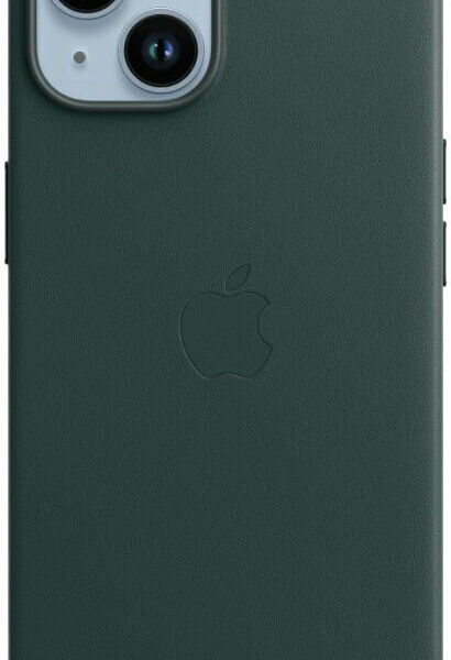 Чехол Apple MagSafe для iPhone 14, кожа, «зелёный лес»