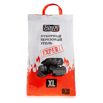 Уголь березовый SuperGrill 3 кг 1 шт Россия