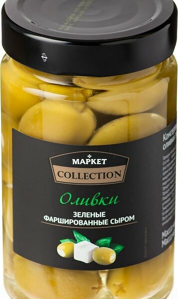Оливки Market Collection зеленые фаршированные сыром 290г