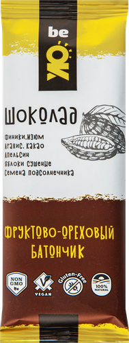

Батончик фруктово-ореховый BE OK со вкусом шоколада, 30г