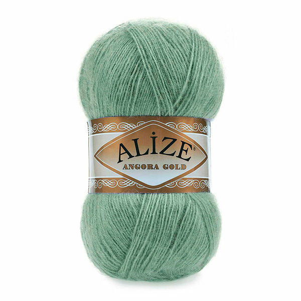 Пряжа ALIZE 'Angora Gold' 100гр. 550м (80%акр, 20%шерсть) ТУ(180 зеленый миндаль)