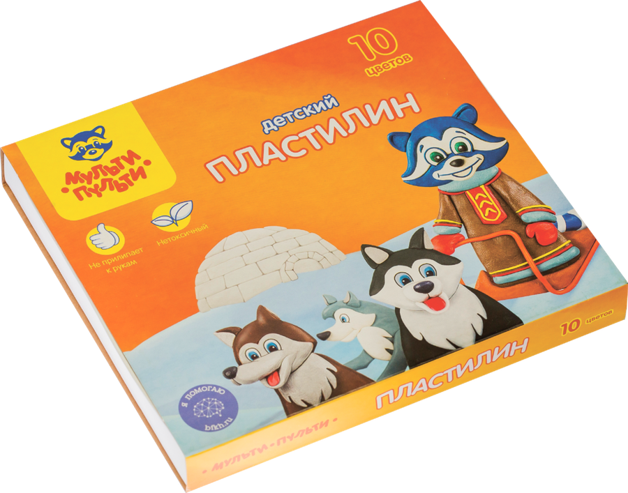

Пластилин Мульти-Пульти Енот на Аляске, 10 цветов со стеком