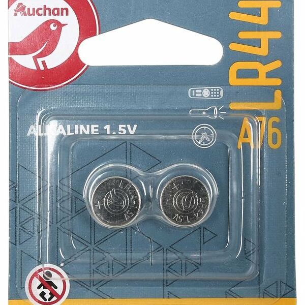 Батарейки Ашан Красная птица алкалиновые A76 LR44, 2 шт