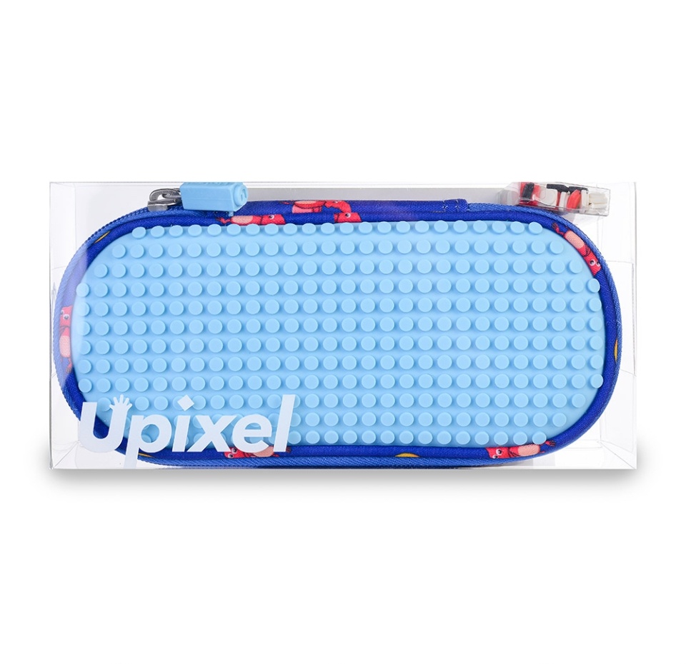 

Пенал школьный пиксельный Upixel Super class pencil case с динозаврами, синий