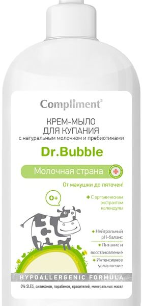 Крем-мыло для купания детский Compliment Dr. Bubble Молочная страна 400мл