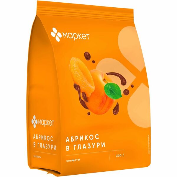 Конфеты Абрикос в глазури Маркет, 200г